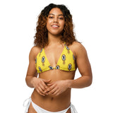 Upside Down Pineapple Yellow String Bikini Top