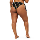 Upside Down Pineapple Black String Bikini Bottom