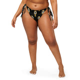 Upside Down Pineapple Black String Bikini Bottom