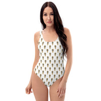 Upside Down Pineapples White Swimsuit